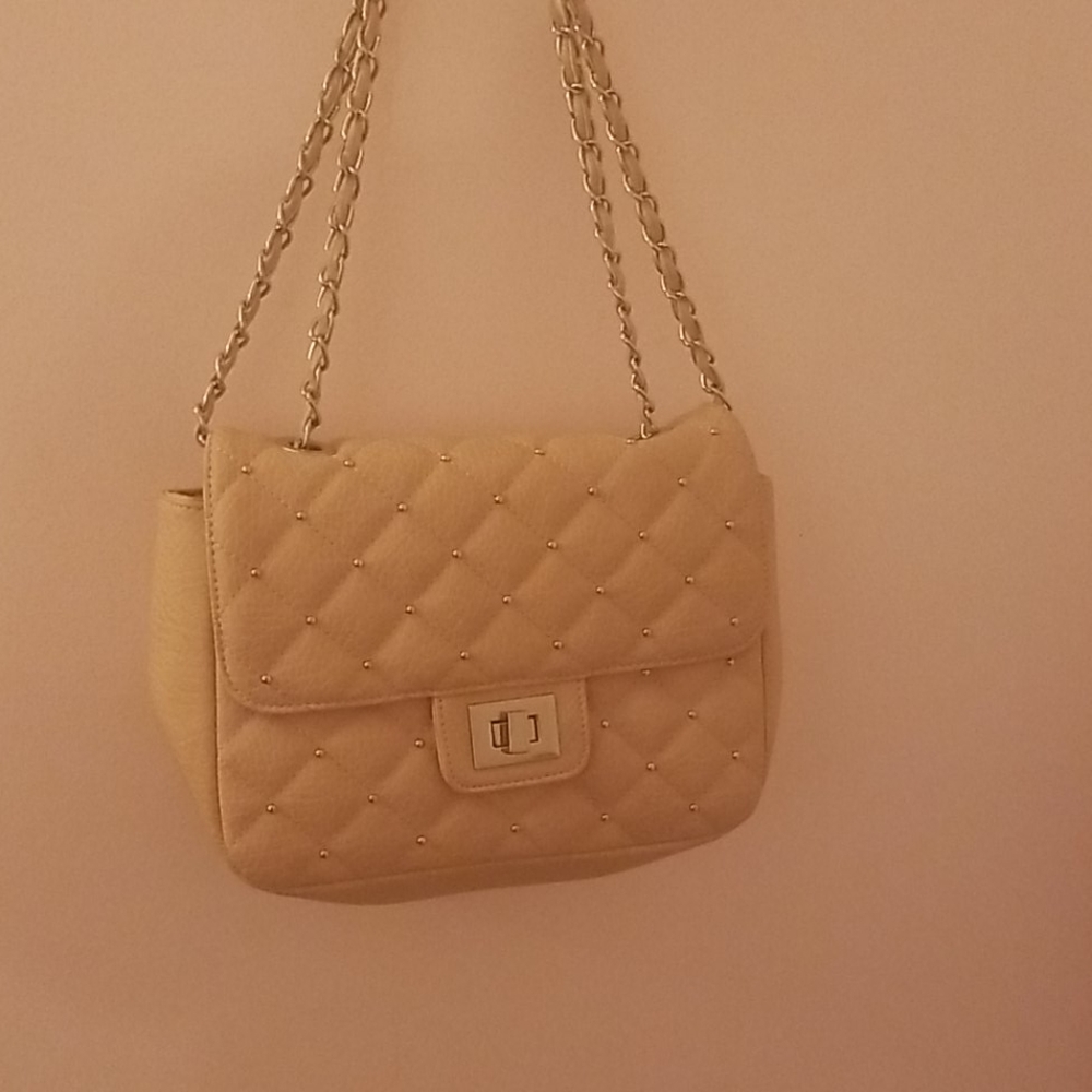 Blush quilted crossbody bag